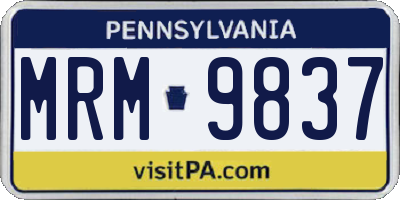 PA license plate MRM9837