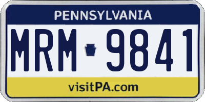 PA license plate MRM9841