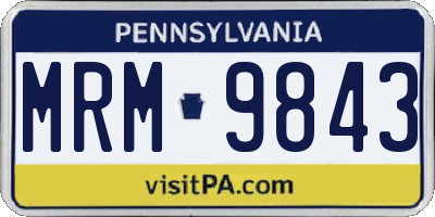 PA license plate MRM9843