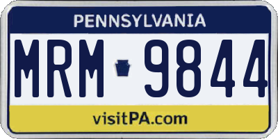 PA license plate MRM9844