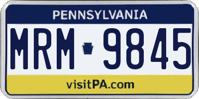 PA license plate MRM9845