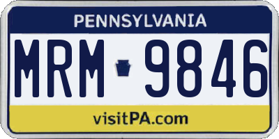 PA license plate MRM9846
