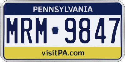 PA license plate MRM9847