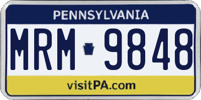 PA license plate MRM9848