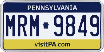 PA license plate MRM9849