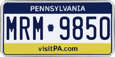 PA license plate MRM9850