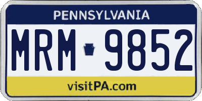 PA license plate MRM9852