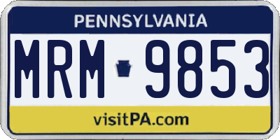 PA license plate MRM9853
