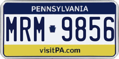PA license plate MRM9856