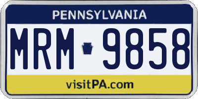 PA license plate MRM9858