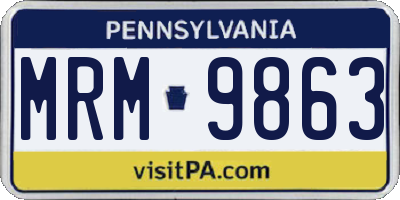 PA license plate MRM9863