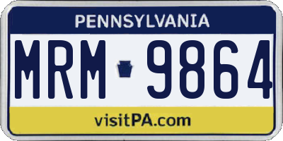 PA license plate MRM9864