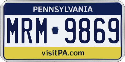 PA license plate MRM9869