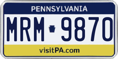 PA license plate MRM9870