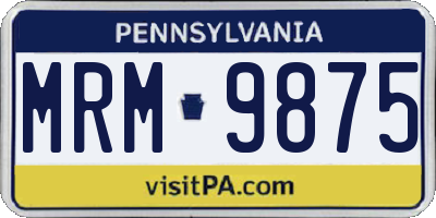 PA license plate MRM9875