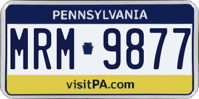 PA license plate MRM9877