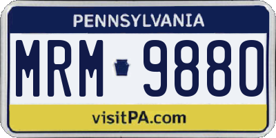 PA license plate MRM9880