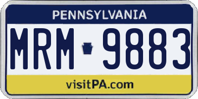 PA license plate MRM9883