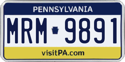 PA license plate MRM9891
