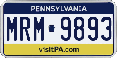 PA license plate MRM9893
