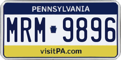 PA license plate MRM9896