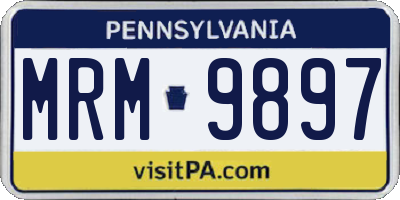 PA license plate MRM9897