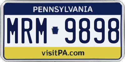 PA license plate MRM9898