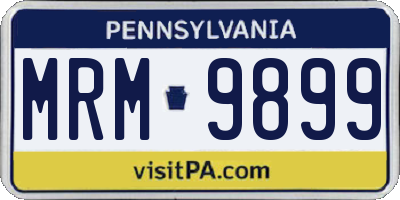 PA license plate MRM9899