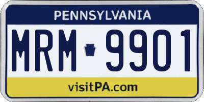 PA license plate MRM9901