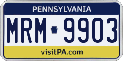 PA license plate MRM9903