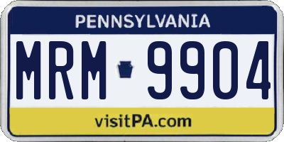 PA license plate MRM9904