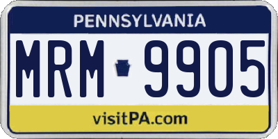 PA license plate MRM9905