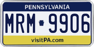 PA license plate MRM9906