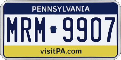 PA license plate MRM9907