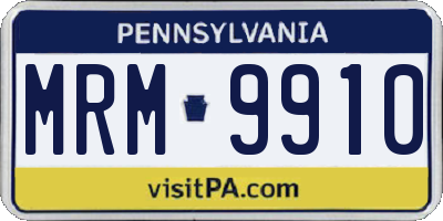 PA license plate MRM9910