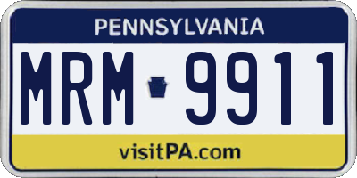 PA license plate MRM9911