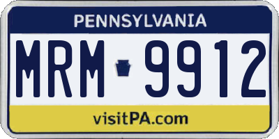 PA license plate MRM9912