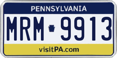 PA license plate MRM9913