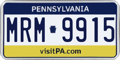 PA license plate MRM9915