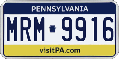 PA license plate MRM9916