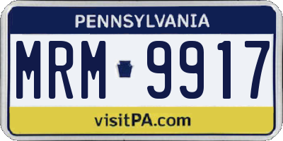 PA license plate MRM9917