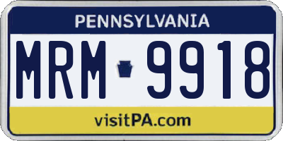 PA license plate MRM9918