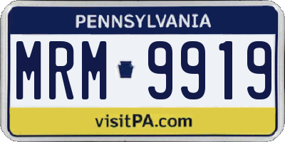PA license plate MRM9919
