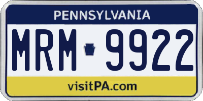 PA license plate MRM9922