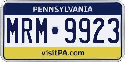 PA license plate MRM9923