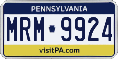 PA license plate MRM9924