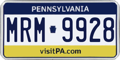 PA license plate MRM9928