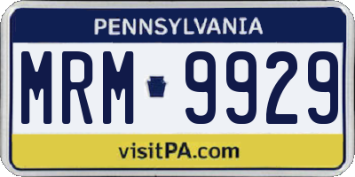 PA license plate MRM9929