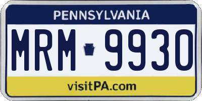 PA license plate MRM9930