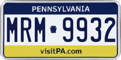 PA license plate MRM9932